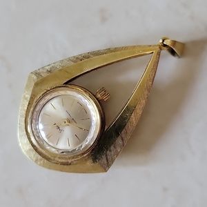 Vintage Sheffield watch pendant necklace slide Swiss made winding‎